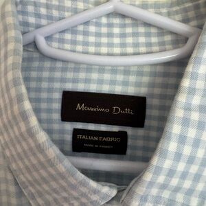 Massimo Dutti Light Blue Gingham Men's Shirt
